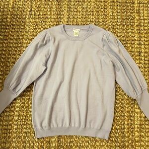 Minnie Rose girls soft light purple crew neck sweater with puff sleeves Size 12
